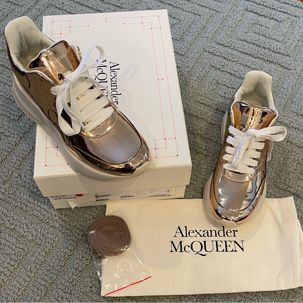 Alexander McQueen Rose Gold Sneaker 39.5 Worn Once